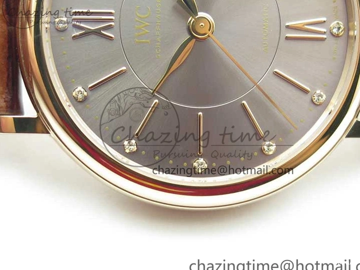 MIROTIME 0313 Portofino 37mm RG V7F 1:1 Best Edition Gray Dial on Deep Brown Leather Strap A SunProtective 7090